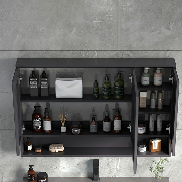Modern Wall Mount Wood Bathroom Vanity Set in Grey with Mirror Doors Clearhalo 'Bathroom Remodel & Bathroom Fixtures' 'Bathroom Vanities' 'bathroom_vanities' 'Home Improvement' 'home_improvement' 'home_improvement_bathroom_vanities' 1200x1200_35c7a601-8d62-49e5-b635-4149318bf070