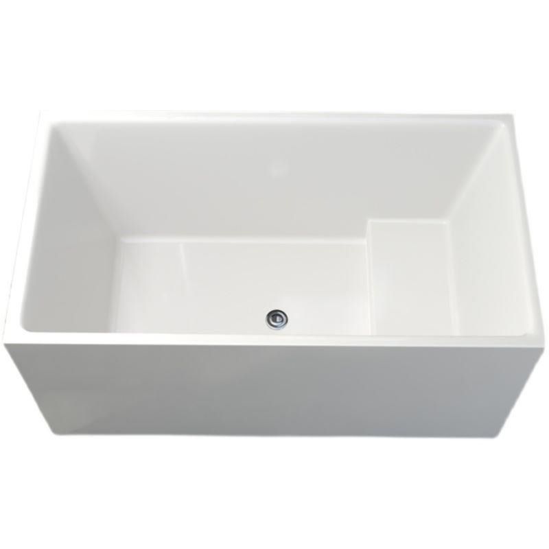 White Modern Bathtub Freestanding Acrylic Soaking Rectangular Bath Clearhalo 'Bathroom Remodel & Bathroom Fixtures' 'Bathtubs' 'Home Improvement' 'home_improvement' 'home_improvement_bathtubs' 'Showers & Bathtubs' 1200x1200_35cfa8c7-98a5-4da4-aec0-16723f68ff8a