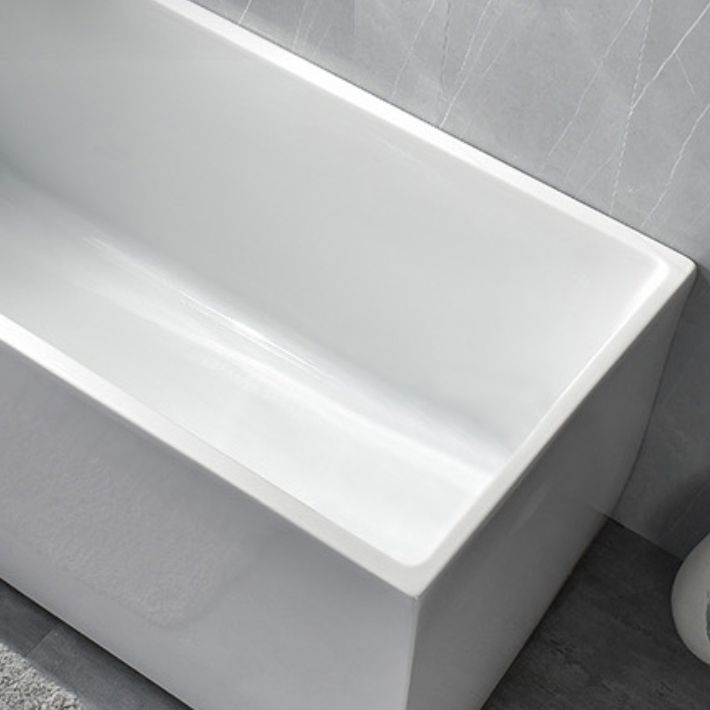 Back to Wall Acrylic Bathtub Stand Alone White Rectangular Bath Clearhalo 'Bathroom Remodel & Bathroom Fixtures' 'Bathtubs' 'Home Improvement' 'home_improvement' 'home_improvement_bathtubs' 'Showers & Bathtubs' 1200x1200_35d2a90f-bd2c-4b11-9d14-ace5ec261e1c