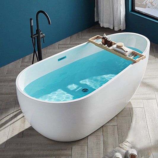 Polished Finish Acrylic Oval Bath Tub Soaking Stand Alone Tub with Drain Clearhalo 'Bathroom Remodel & Bathroom Fixtures' 'Bathtubs' 'Home Improvement' 'home_improvement' 'home_improvement_bathtubs' 'Showers & Bathtubs' 1200x1200_35db30f2-1e75-4765-a379-fd51048780ae