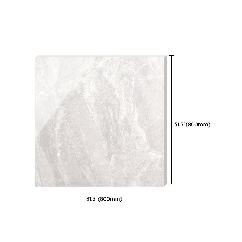 Contemporary Polished Porcelain Tile Light Grey Marble Print Square Floor and Wall Tile Clearhalo 'Floor Tiles & Wall Tiles' 'floor_tiles_wall_tiles' 'Flooring 'Home Improvement' 'home_improvement' 'home_improvement_floor_tiles_wall_tiles' Walls and Ceiling' 1200x1200_360fde42-4736-4ed3-b4c7-48fd18eab91b