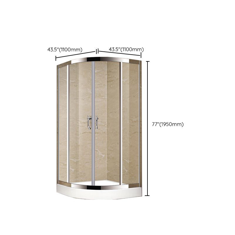 Silver Framed Shower Doors Double Sliding Clear Shower Bath Door Clearhalo 'Bathroom Remodel & Bathroom Fixtures' 'Home Improvement' 'home_improvement' 'home_improvement_shower_tub_doors' 'Shower and Tub Doors' 'shower_tub_doors' 'Showers & Bathtubs' 1200x1200_364ec341-39c5-4fa8-9296-ed1287706279