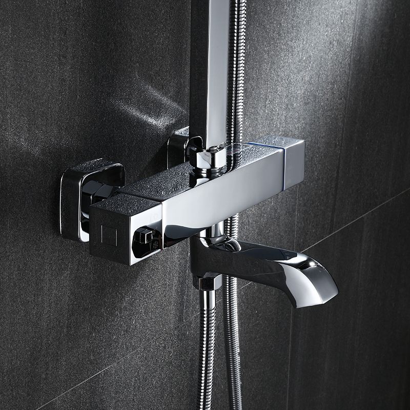 Modern Shower System Slide Bar Dual Shower Head Thermostatic Wall Mounted Shower Set Clearhalo 'Bathroom Remodel & Bathroom Fixtures' 'Home Improvement' 'home_improvement' 'home_improvement_shower_faucets' 'Shower Faucets & Systems' 'shower_faucets' 'Showers & Bathtubs Plumbing' 'Showers & Bathtubs' 1200x1200_3655d24b-39bc-4758-8650-dfeda6d89c63