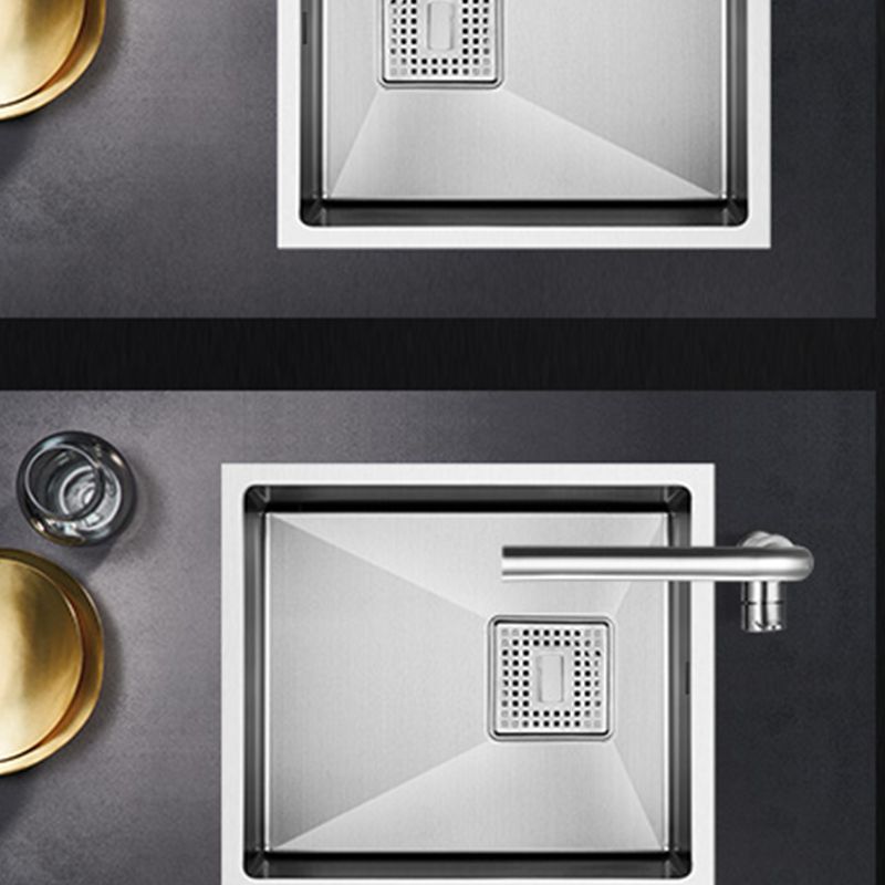 Rectangle Single Bowl Kitchen Sink Stainless Steel Sink with Drain Strainer Kit Clearhalo 'Home Improvement' 'home_improvement' 'home_improvement_kitchen_sinks' 'Kitchen Remodel & Kitchen Fixtures' 'Kitchen Sinks & Faucet Components' 'Kitchen Sinks' 'kitchen_sinks' 1200x1200_365b450c-3406-4190-bf6e-368234d3817b