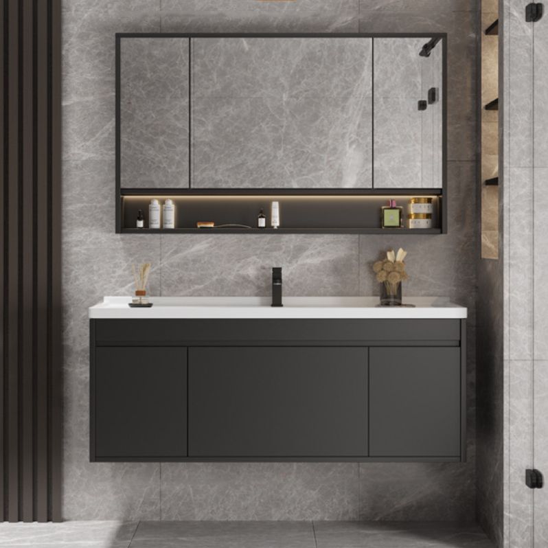 Wall Mount Bathroom Vanity Modern Ceramic Gray Rectangular Single Vanity Set Clearhalo 'Bathroom Remodel & Bathroom Fixtures' 'Bathroom Vanities' 'bathroom_vanities' 'Home Improvement' 'home_improvement' 'home_improvement_bathroom_vanities' 1200x1200_36604773-a635-4df4-a9b4-587b68ea388c