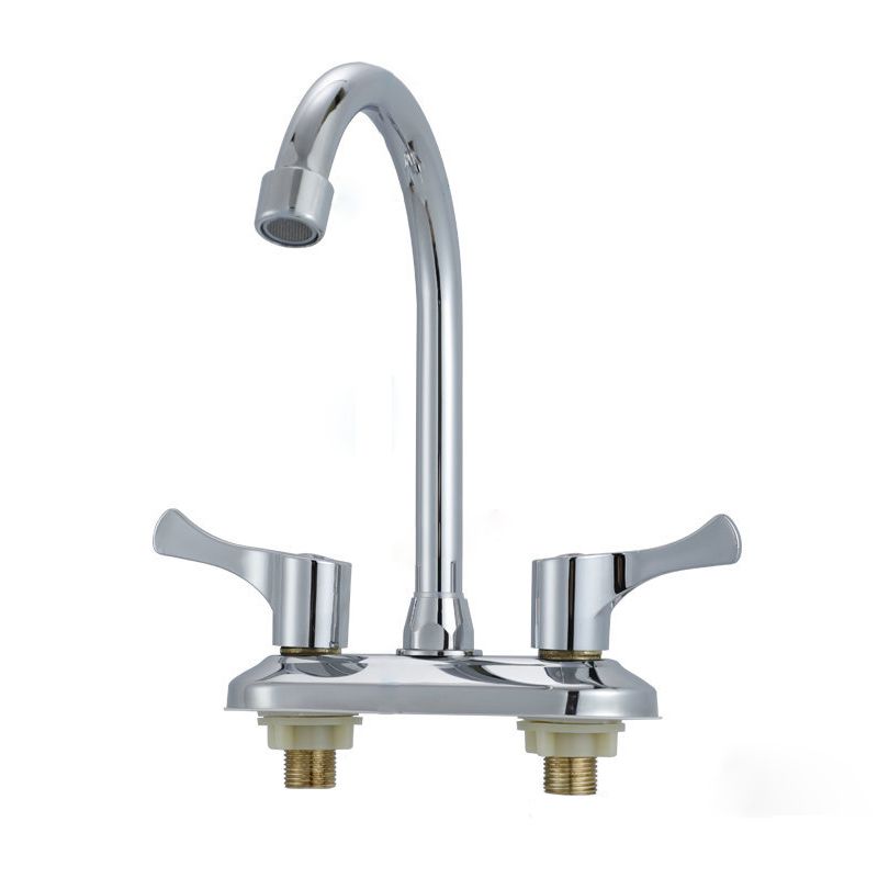 Contemporary Water Filler Double Handle Kitchen Faucet with Deck Plate Clearhalo 'Home Improvement' 'home_improvement' 'home_improvement_kitchen_faucets' 'Kitchen Faucets' 'Kitchen Remodel & Kitchen Fixtures' 'Kitchen Sinks & Faucet Components' 'kitchen_faucets' 1200x1200_3682ab02-80b1-4000-bbe5-bf8204667576
