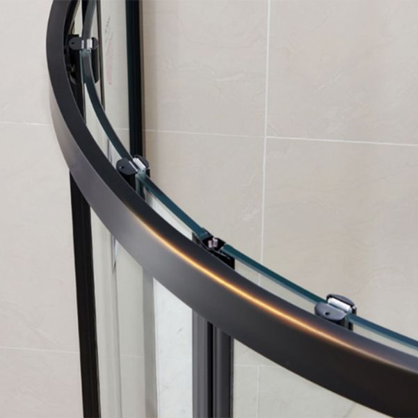 Round Framed Double Sliding Shower Enclosure with Fixed Panel Clearhalo 'Bathroom Remodel & Bathroom Fixtures' 'Home Improvement' 'home_improvement' 'home_improvement_shower_stalls_enclosures' 'Shower Stalls & Enclosures' 'shower_stalls_enclosures' 'Showers & Bathtubs' 1200x1200_369c1582-2448-415c-9a76-f84309d9d1ae