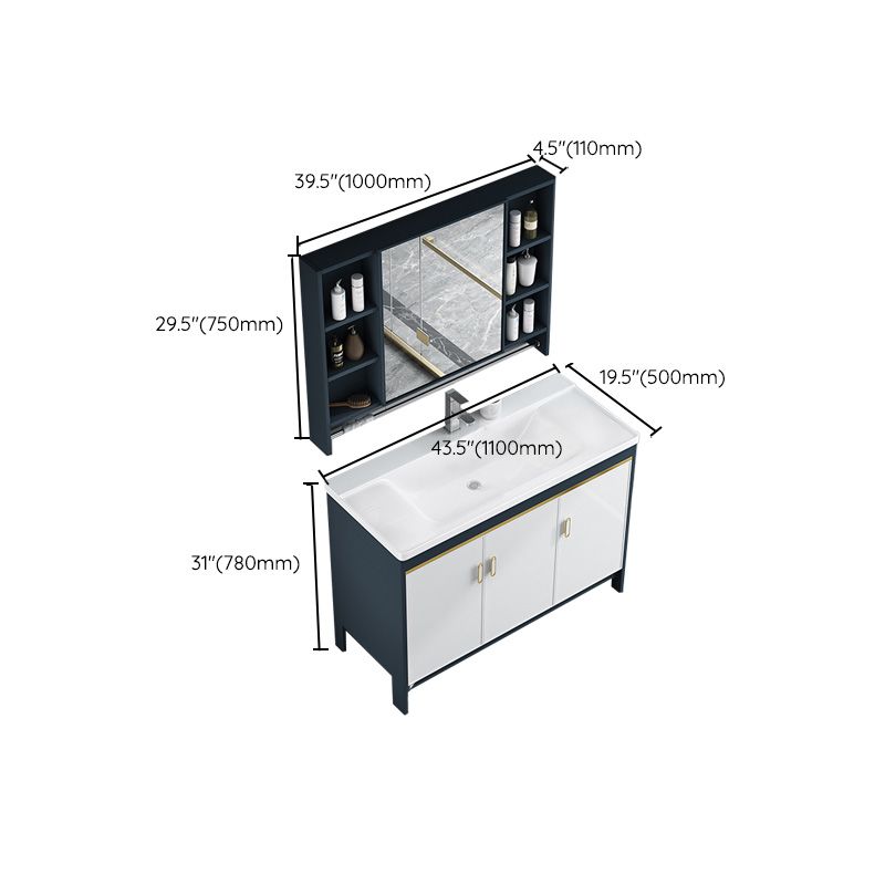 Glam Bathroom Vanity Single Ceramic Top Rectangular Bath Vanity Clearhalo 'Bathroom Remodel & Bathroom Fixtures' 'Bathroom Vanities' 'bathroom_vanities' 'Home Improvement' 'home_improvement' 'home_improvement_bathroom_vanities' 1200x1200_36a27c8c-36d7-4584-a924-dbf3c959762d