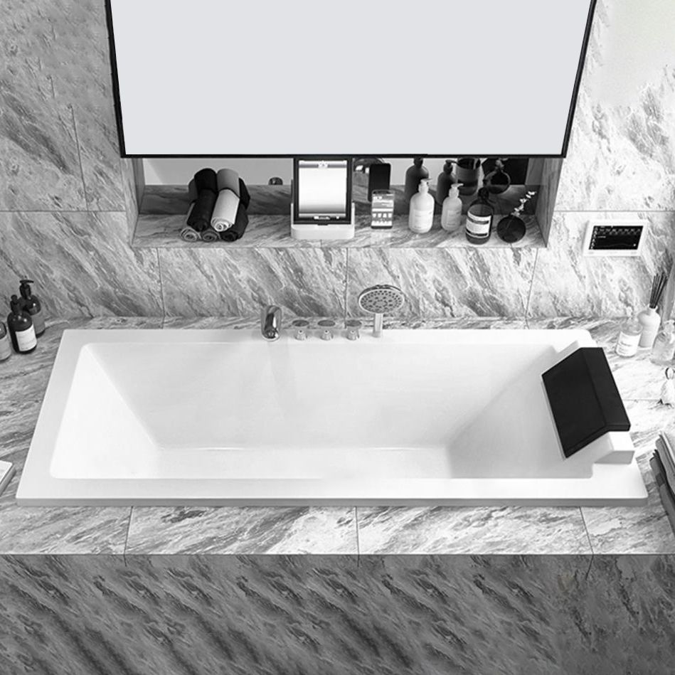 Drop-in White Bath Modern Soaking Acrylic Rectangular Bathtub Clearhalo 'Bathroom Remodel & Bathroom Fixtures' 'Bathtubs' 'Home Improvement' 'home_improvement' 'home_improvement_bathtubs' 'Showers & Bathtubs' 1200x1200_36b22d71-dc67-49de-b609-27387998f130