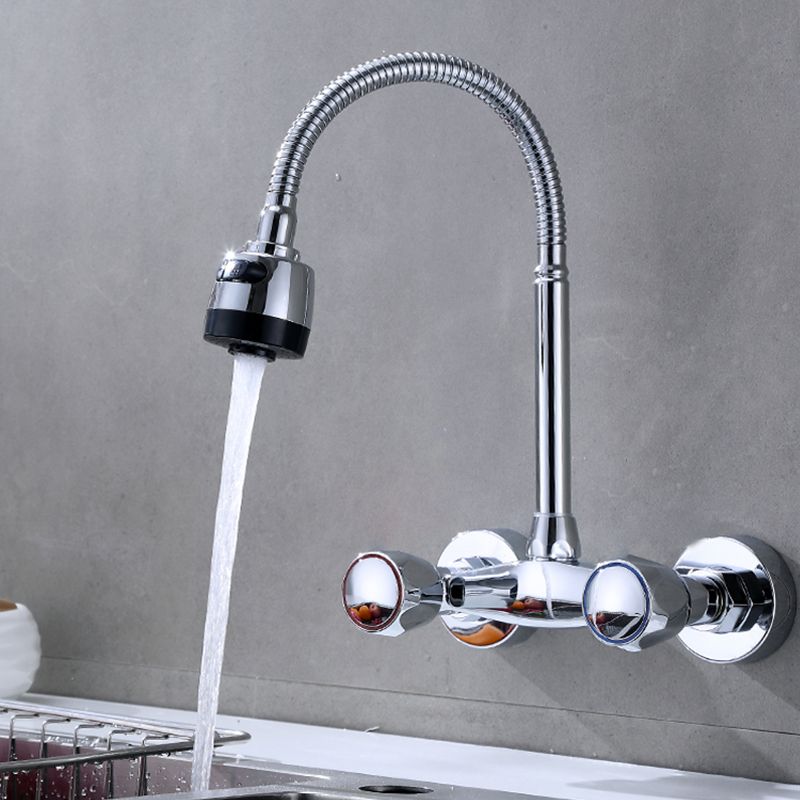 Modern Bridge Faucet Brass Knob Handle Swivel Spout Wall Mounted Pot Filler Faucet Clearhalo 'Home Improvement' 'home_improvement' 'home_improvement_kitchen_faucets' 'Kitchen Faucets' 'Kitchen Remodel & Kitchen Fixtures' 'Kitchen Sinks & Faucet Components' 'kitchen_faucets' 1200x1200_36ccfcff-05ba-4b81-b9ca-a93f9ddf891d
