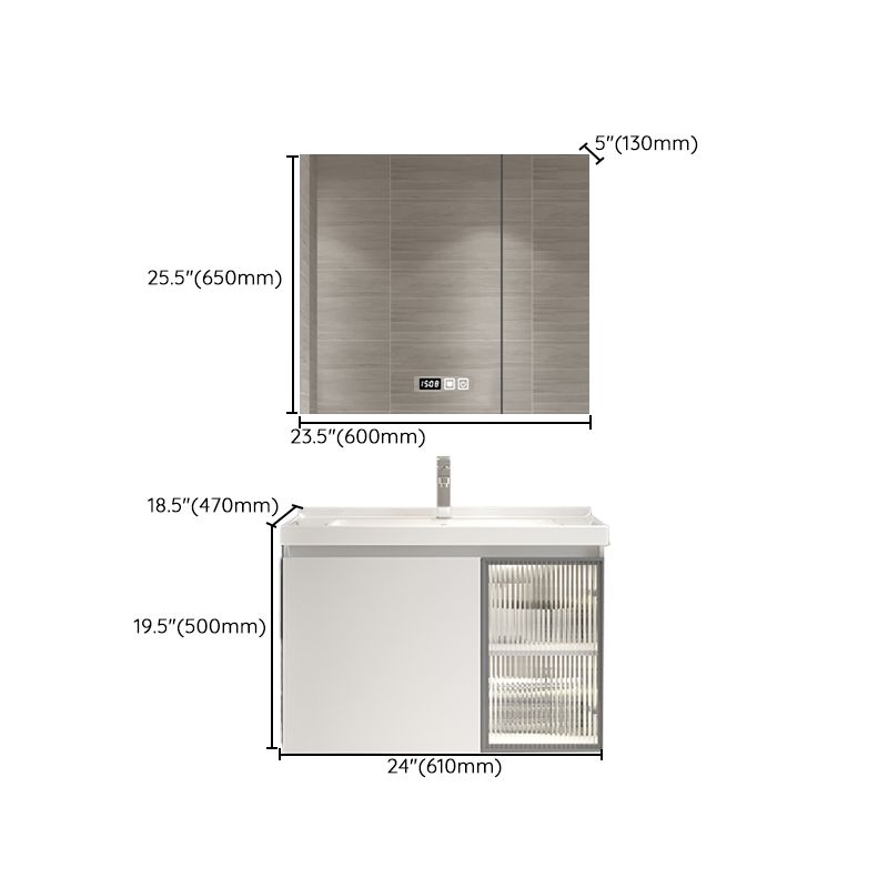 Wood Frame Bath Vanity Door Wall-Mounted Single Sink Mirror Rectangular White Vanity Clearhalo 'Bathroom Remodel & Bathroom Fixtures' 'Bathroom Vanities' 'bathroom_vanities' 'Home Improvement' 'home_improvement' 'home_improvement_bathroom_vanities' 1200x1200_36ce66f1-ef05-4423-9a21-70f945170564