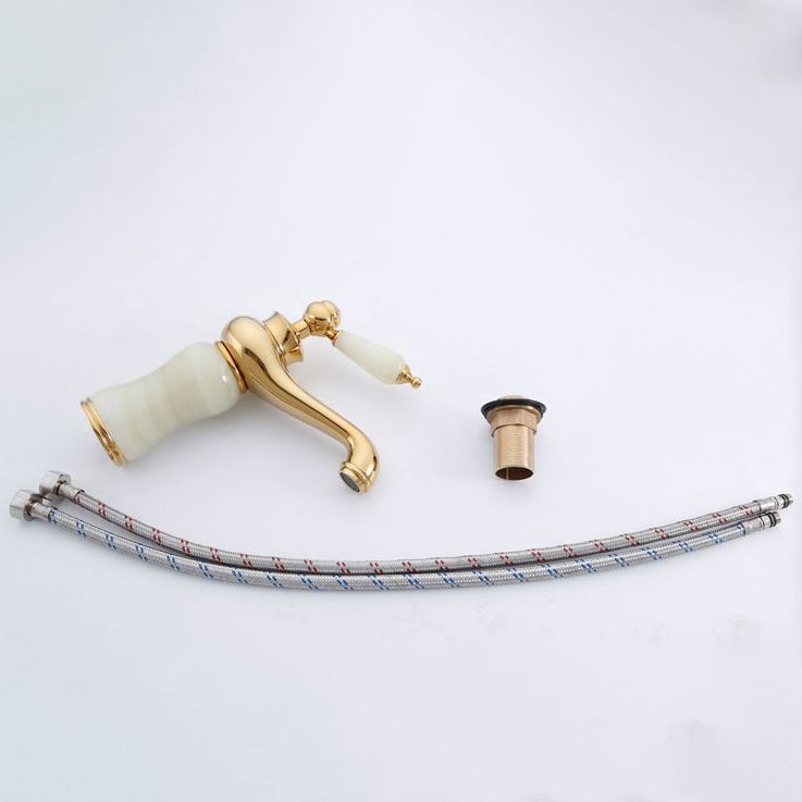 Deck Mounted Copper Tub Faucet Low Arc Roman Tub Faucet Set with Jade Clearhalo 'Bathroom Remodel & Bathroom Fixtures' 'Bathroom Sink Faucets' 'Bathroom Sinks & Faucet Components' 'bathroom_sink_faucets' 'Home Improvement' 'home_improvement' 'home_improvement_bathroom_sink_faucets' 1200x1200_36dfd1d4-31e6-4c05-bd00-06c4347e8d8c