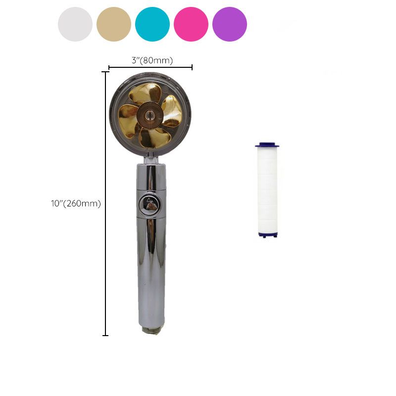 Contemporary Handheld Supercharged Shower Head Round Spray Head - Clearhalo