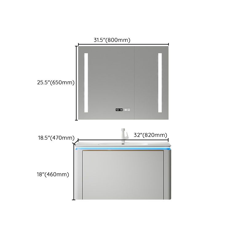 Modern Metal White Wall Mount Bathroom Sink Vanity Faucet Included with Mirror Clearhalo 'Bathroom Remodel & Bathroom Fixtures' 'Bathroom Vanities' 'bathroom_vanities' 'Home Improvement' 'home_improvement' 'home_improvement_bathroom_vanities' 1200x1200_36e934c9-5f37-4d43-be03-fa7ed645d6ec