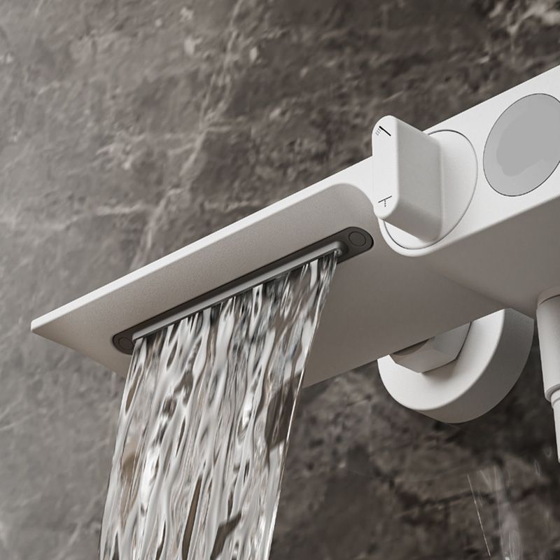 Modern Wall Mounted Faucet 2-Handle and 2-Hole Bath Faucet Trim Clearhalo 'Bathroom Remodel & Bathroom Fixtures' 'Bathtub Faucets' 'bathtub_faucets' 'Home Improvement' 'home_improvement' 'home_improvement_bathtub_faucets' 1200x1200_36fcb3ed-d8e3-44f3-9b7b-7f9c4370ca33