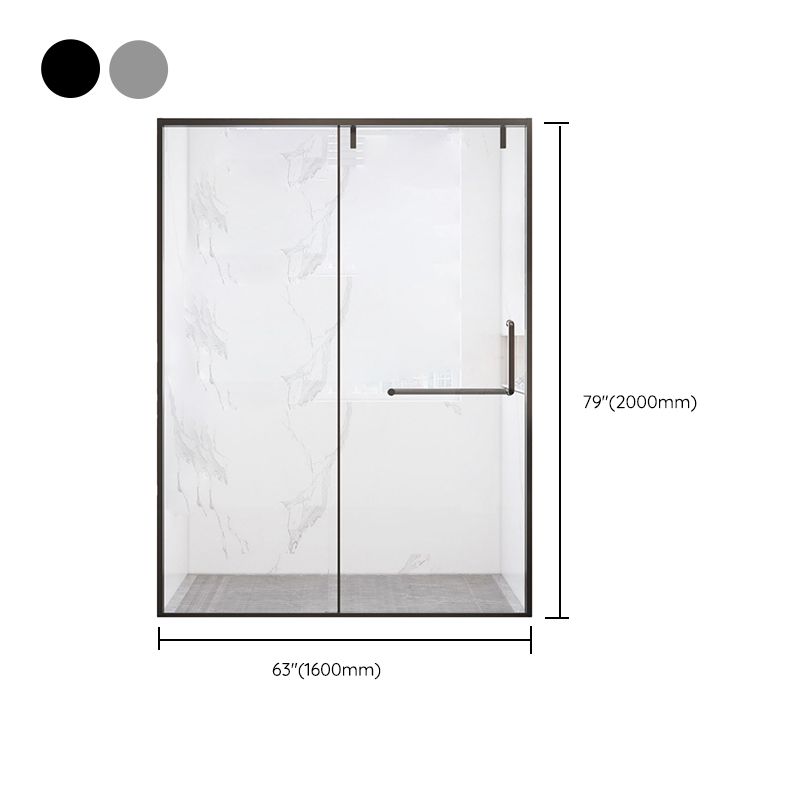 Transparent Tempered Shower Bath Door Semi Frameless Shower Doors Clearhalo 'Bathroom Remodel & Bathroom Fixtures' 'Home Improvement' 'home_improvement' 'home_improvement_shower_tub_doors' 'Shower and Tub Doors' 'shower_tub_doors' 'Showers & Bathtubs' 1200x1200_3722fd81-16d2-4126-a499-f5300a711653