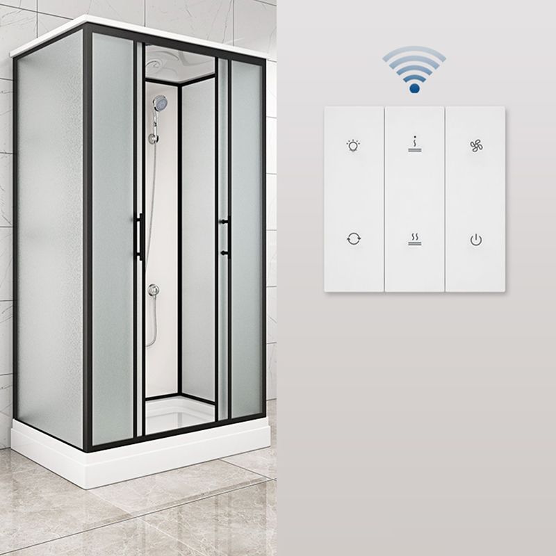 Contemporary Shower Stall Black Framed Tempered Glass Shower Stall Clearhalo 'Bathroom Remodel & Bathroom Fixtures' 'Home Improvement' 'home_improvement' 'home_improvement_shower_stalls_enclosures' 'Shower Stalls & Enclosures' 'shower_stalls_enclosures' 'Showers & Bathtubs' 1200x1200_37519b79-d211-4e05-afae-158939343a53