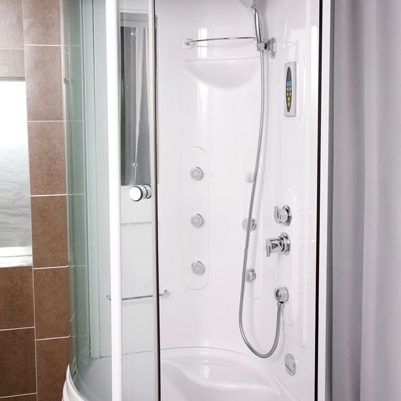 Rounded Tub & Shower Kit Clear Tempered Glass Tub & Shower Kit with Base Kit Clearhalo 'Bathroom Remodel & Bathroom Fixtures' 'Home Improvement' 'home_improvement' 'home_improvement_shower_stalls_enclosures' 'Shower Stalls & Enclosures' 'shower_stalls_enclosures' 'Showers & Bathtubs' 1200x1200_3756a602-8d77-4eb3-935f-23d92c1006dd