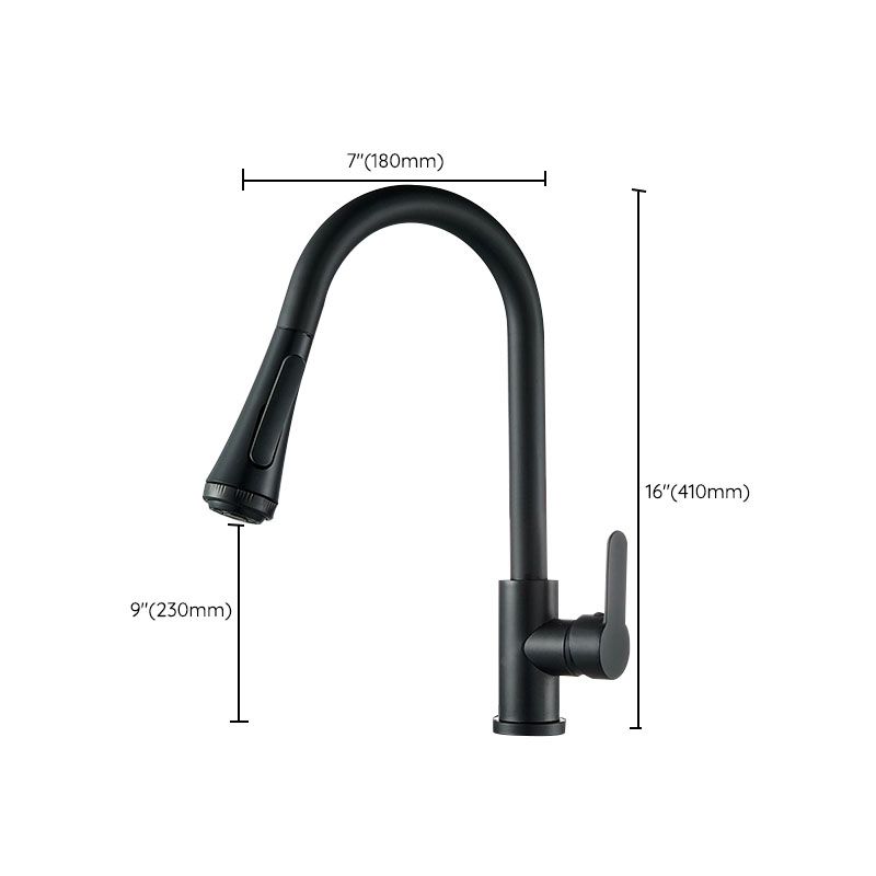 Contemporary Gooseneck Faucet One Handle Kitchen Faucet High Arch Water Filler Clearhalo 'Home Improvement' 'home_improvement' 'home_improvement_kitchen_faucets' 'Kitchen Faucets' 'Kitchen Remodel & Kitchen Fixtures' 'Kitchen Sinks & Faucet Components' 'kitchen_faucets' 1200x1200_37752a61-218c-457e-b136-ba529c941da4