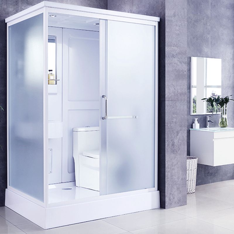 Contemporary Frosted Shower Stall Framed Single Sliding Shower Stall Clearhalo 'Bathroom Remodel & Bathroom Fixtures' 'Home Improvement' 'home_improvement' 'home_improvement_shower_stalls_enclosures' 'Shower Stalls & Enclosures' 'shower_stalls_enclosures' 'Showers & Bathtubs' 1200x1200_377c4960-c588-4e19-9bc2-75204cde4bdc