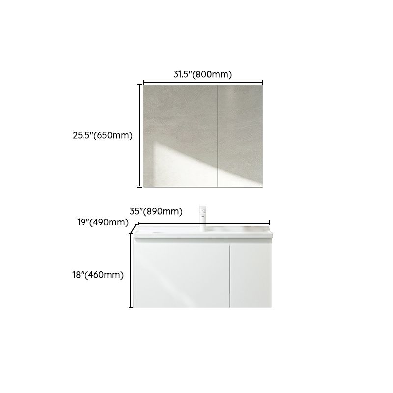 Trendy Bathroom Sink Vanity White Oval Sink One Drawer Wall Mounted Standard Clearhalo 'Bathroom Remodel & Bathroom Fixtures' 'Bathroom Vanities' 'bathroom_vanities' 'Home Improvement' 'home_improvement' 'home_improvement_bathroom_vanities' 1200x1200_3785258e-a77a-4781-82ed-ef092787ef16