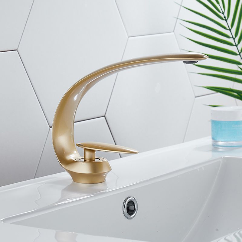 Luxury Single Handle Sink Faucet Brass Bathroom Gooseneck Faucet Clearhalo 'Bathroom Remodel & Bathroom Fixtures' 'Bathroom Sink Faucets' 'Bathroom Sinks & Faucet Components' 'bathroom_sink_faucets' 'Home Improvement' 'home_improvement' 'home_improvement_bathroom_sink_faucets' 1200x1200_3788ac2a-2012-4a33-b4b2-15f721f531ae
