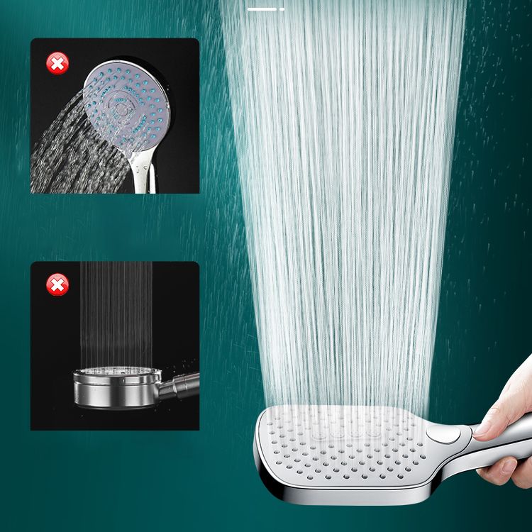 Contemporary Fixed Shower Head Square Supercharged Shower Head Combo Clearhalo 'Bathroom Remodel & Bathroom Fixtures' 'Home Improvement' 'home_improvement' 'home_improvement_shower_heads' 'Shower Heads' 'shower_heads' 'Showers & Bathtubs Plumbing' 'Showers & Bathtubs' 1200x1200_3795206b-ade1-46c2-9d56-c2dc1e2848dc