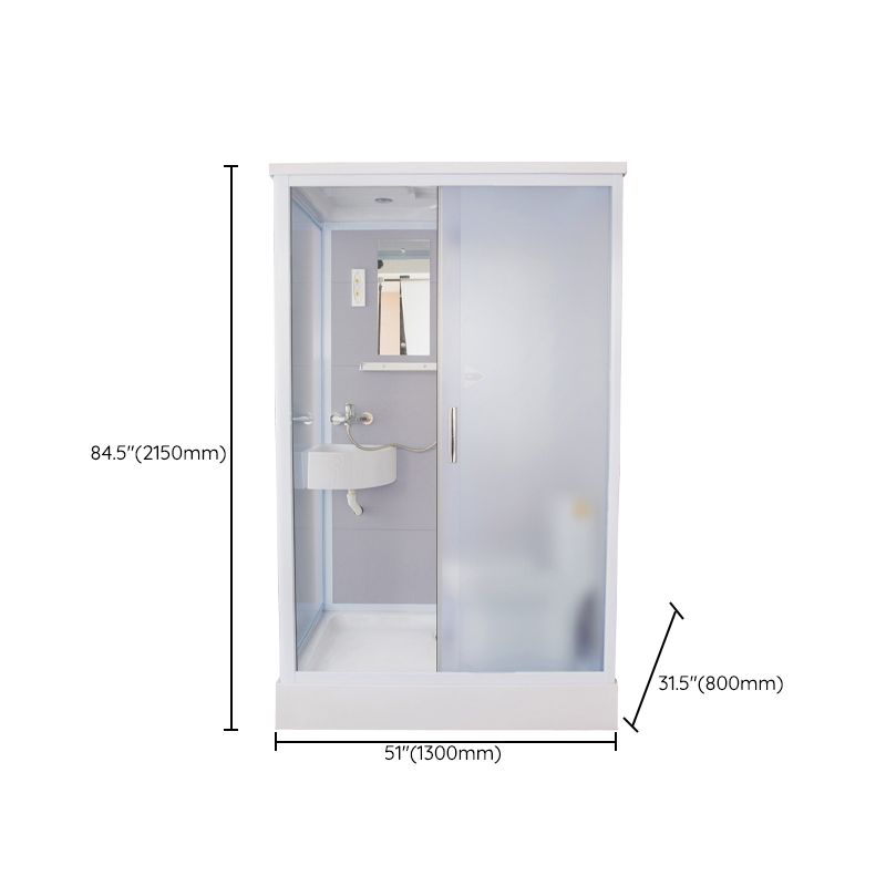 Contemporary Frosted Shower Stall Framed Single Sliding Shower Stall Clearhalo 'Bathroom Remodel & Bathroom Fixtures' 'Home Improvement' 'home_improvement' 'home_improvement_shower_stalls_enclosures' 'Shower Stalls & Enclosures' 'shower_stalls_enclosures' 'Showers & Bathtubs' 1200x1200_379b1b55-2995-45a0-b001-98c916e109cd