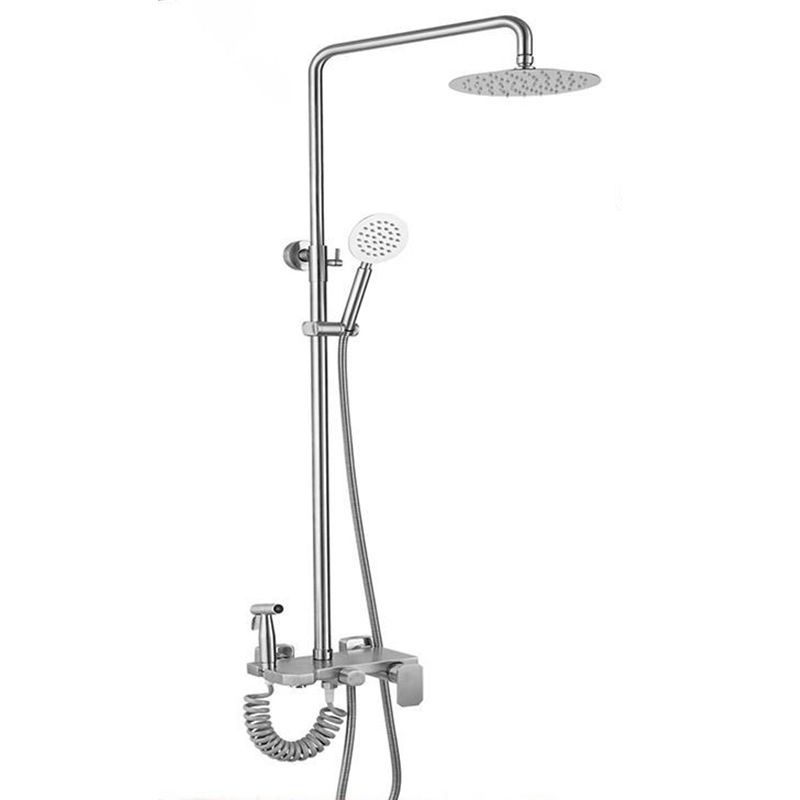 Modern Oval Swivel Shower Stainless Steel Shower Head Shower Faucet on Wall Clearhalo 'Bathroom Remodel & Bathroom Fixtures' 'Home Improvement' 'home_improvement' 'home_improvement_shower_faucets' 'Shower Faucets & Systems' 'shower_faucets' 'Showers & Bathtubs Plumbing' 'Showers & Bathtubs' 1200x1200_37a9c20c-acbe-410f-8e2a-b31add0c0673