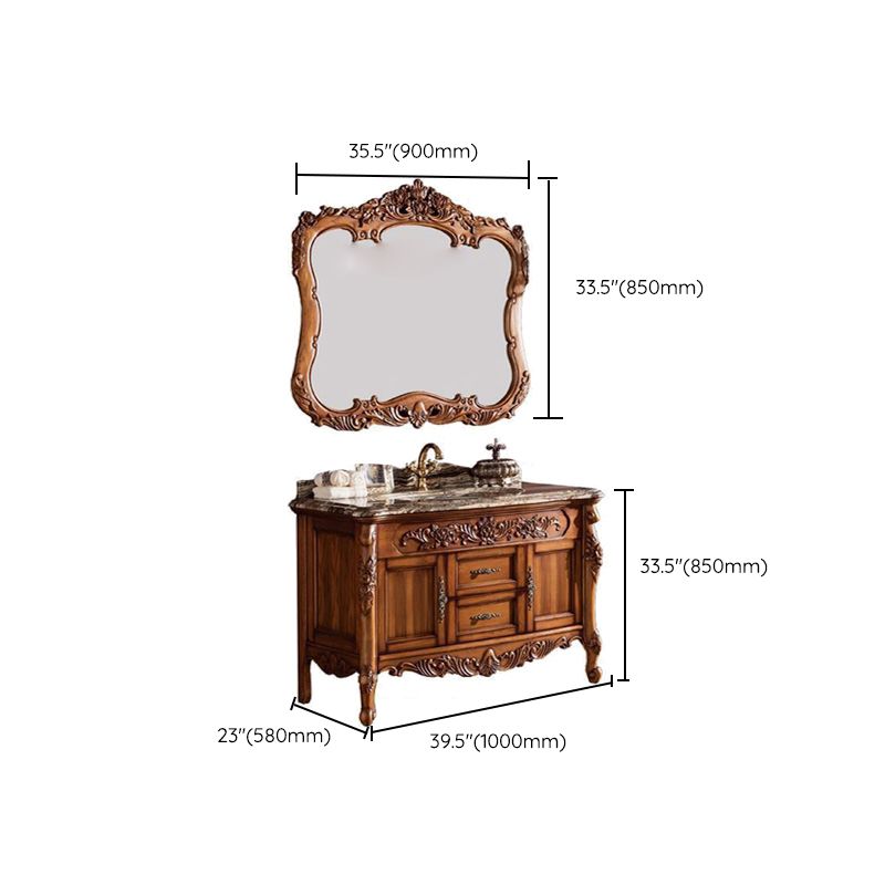 Freestanding Bathroom Vanity Set 2 Doors Single Sink Glam Drawers Vanity with Mirror Clearhalo 'Bathroom Remodel & Bathroom Fixtures' 'Bathroom Vanities' 'bathroom_vanities' 'Home Improvement' 'home_improvement' 'home_improvement_bathroom_vanities' 1200x1200_37c5e9db-9ad0-4563-a189-5a94c63e60a9