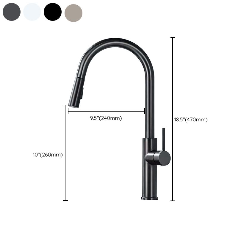 Modern 1-Handle Faucet Pull out Sprayer Standard Kitchen Faucet Clearhalo 'Home Improvement' 'home_improvement' 'home_improvement_kitchen_faucets' 'Kitchen Faucets' 'Kitchen Remodel & Kitchen Fixtures' 'Kitchen Sinks & Faucet Components' 'kitchen_faucets' 1200x1200_37c6dd8f-2b4a-4262-ae7c-2bb775cf04a2
