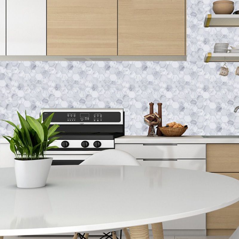 Peel and Stick Tile Waterproof Hexagonal Plastic Peel and Stick Tile for Shower Clearhalo 'Flooring 'Home Improvement' 'home_improvement' 'home_improvement_peel_stick_blacksplash' 'Peel & Stick Backsplash Tile' 'peel_stick_blacksplash' 'Walls & Ceilings' Walls and Ceiling' 1200x1200_37ca7f2c-6d67-41b7-9437-b29ec4d65995