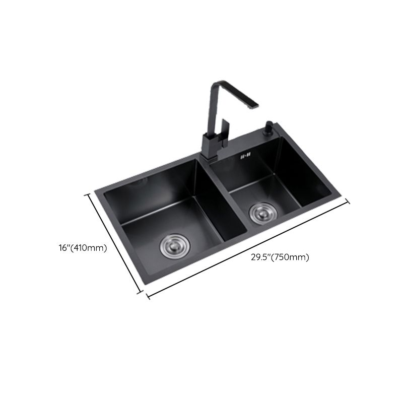 Modern Style Kitchen Sink Stainless Steel Rectangle 2 Holes Kitchen Sink Clearhalo 'Home Improvement' 'home_improvement' 'home_improvement_kitchen_sinks' 'Kitchen Remodel & Kitchen Fixtures' 'Kitchen Sinks & Faucet Components' 'Kitchen Sinks' 'kitchen_sinks' 1200x1200_37d24353-6c03-42bb-96ad-0f440245f506