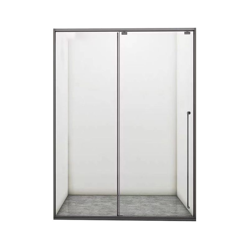 Single Sliding Gray Semi Frameless Shower Door Clear Shower Bath Door Clearhalo 'Bathroom Remodel & Bathroom Fixtures' 'Home Improvement' 'home_improvement' 'home_improvement_shower_tub_doors' 'Shower and Tub Doors' 'shower_tub_doors' 'Showers & Bathtubs' 1200x1200_37d4ffc4-0d5e-411b-ac40-51e2de6ef4dd