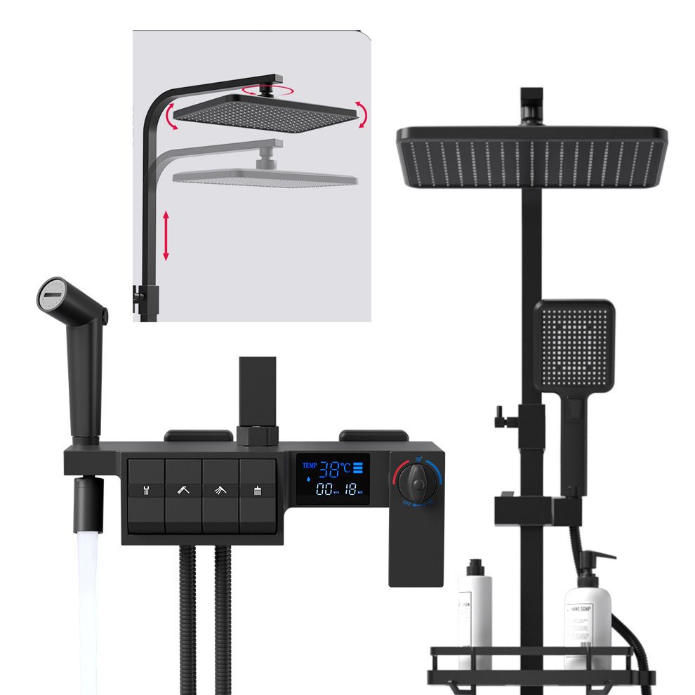Modern Adjustable Spray Pattern Water Flow Shower Faucet Shower Hose Shower System on Wall Clearhalo 'Bathroom Remodel & Bathroom Fixtures' 'Home Improvement' 'home_improvement' 'home_improvement_shower_faucets' 'Shower Faucets & Systems' 'shower_faucets' 'Showers & Bathtubs Plumbing' 'Showers & Bathtubs' 1200x1200_37d66e8e-0697-4de8-9c52-7a946990a560