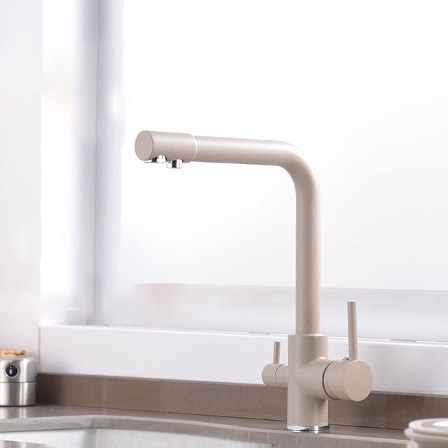 Modern Pure Color Kitchen Faucet with Handles and Supply Lines Bar Faucet Clearhalo 'Home Improvement' 'home_improvement' 'home_improvement_kitchen_faucets' 'Kitchen Faucets' 'Kitchen Remodel & Kitchen Fixtures' 'Kitchen Sinks & Faucet Components' 'kitchen_faucets' 1200x1200_37eeda0b-e2be-4a0b-8a9d-12fbc917d437