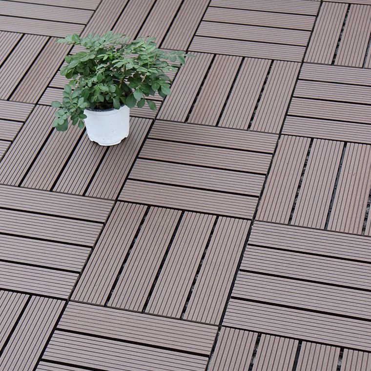 Contemporary Square Wood Tile Wire Brushed Brown Engineered Wood for Patio Garden Clearhalo 'Flooring 'Hardwood Flooring' 'hardwood_flooring' 'Home Improvement' 'home_improvement' 'home_improvement_hardwood_flooring' Walls and Ceiling' 1200x1200_37f2384b-99bc-4ae4-9d33-45cebf6206d7