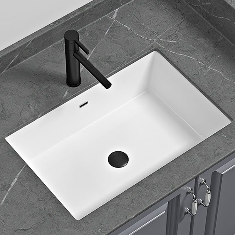 Bathroom Sink Ceramic Pull-out Faucet White Rectangular Washroom Sink Clearhalo 'Bathroom Remodel & Bathroom Fixtures' 'Bathroom Sinks & Faucet Components' 'Bathroom Sinks' 'bathroom_sink' 'Home Improvement' 'home_improvement' 'home_improvement_bathroom_sink' 1200x1200_3803c3c9-845e-44fd-be93-37deaf950ff3