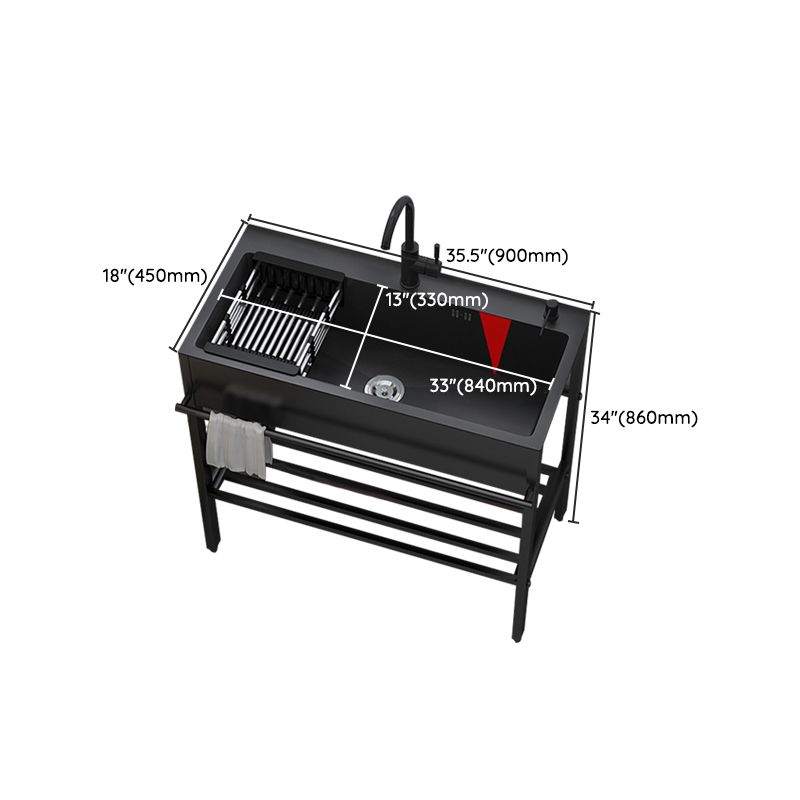 Modern Style Kitchen Sink All-in-one Black Kitchen Sink with Drain Assembly Clearhalo 'Home Improvement' 'home_improvement' 'home_improvement_kitchen_sinks' 'Kitchen Remodel & Kitchen Fixtures' 'Kitchen Sinks & Faucet Components' 'Kitchen Sinks' 'kitchen_sinks' 1200x1200_3810424b-f2c3-4eaf-89eb-a781e2eb79a5