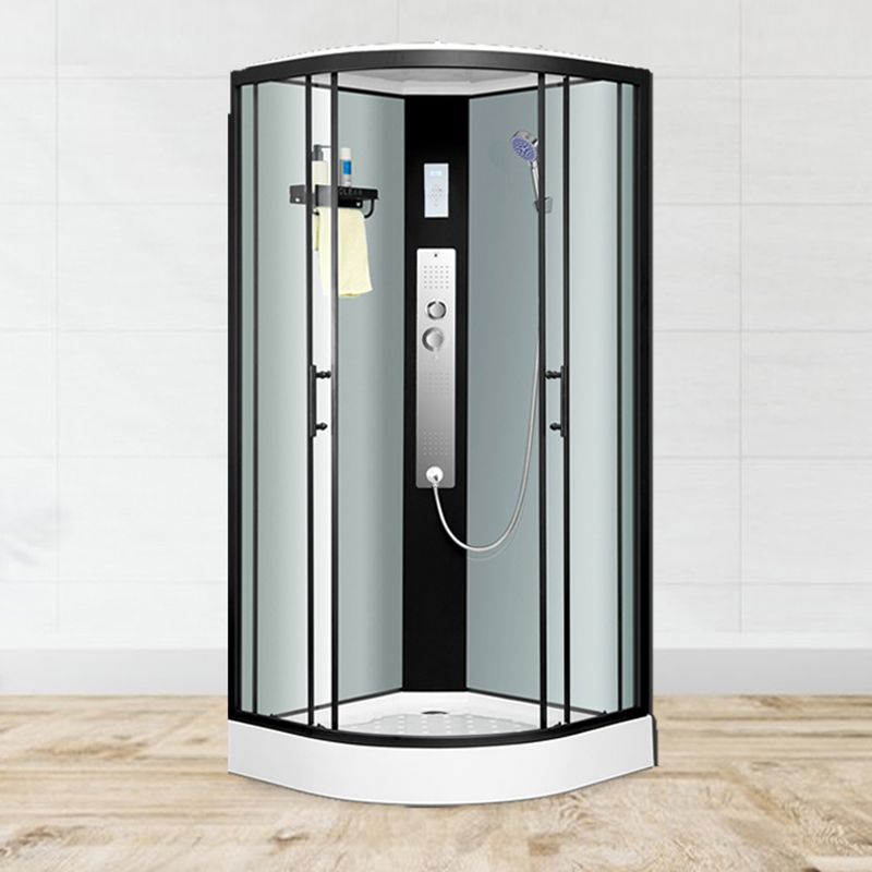 Shower Stall Semi-Frameless Double Sliding Rounded Shower Enclosure Clearhalo 'Bathroom Remodel & Bathroom Fixtures' 'Home Improvement' 'home_improvement' 'home_improvement_shower_stalls_enclosures' 'Shower Stalls & Enclosures' 'shower_stalls_enclosures' 'Showers & Bathtubs' 1200x1200_38390abb-9e76-445e-9f17-c171401aaebd