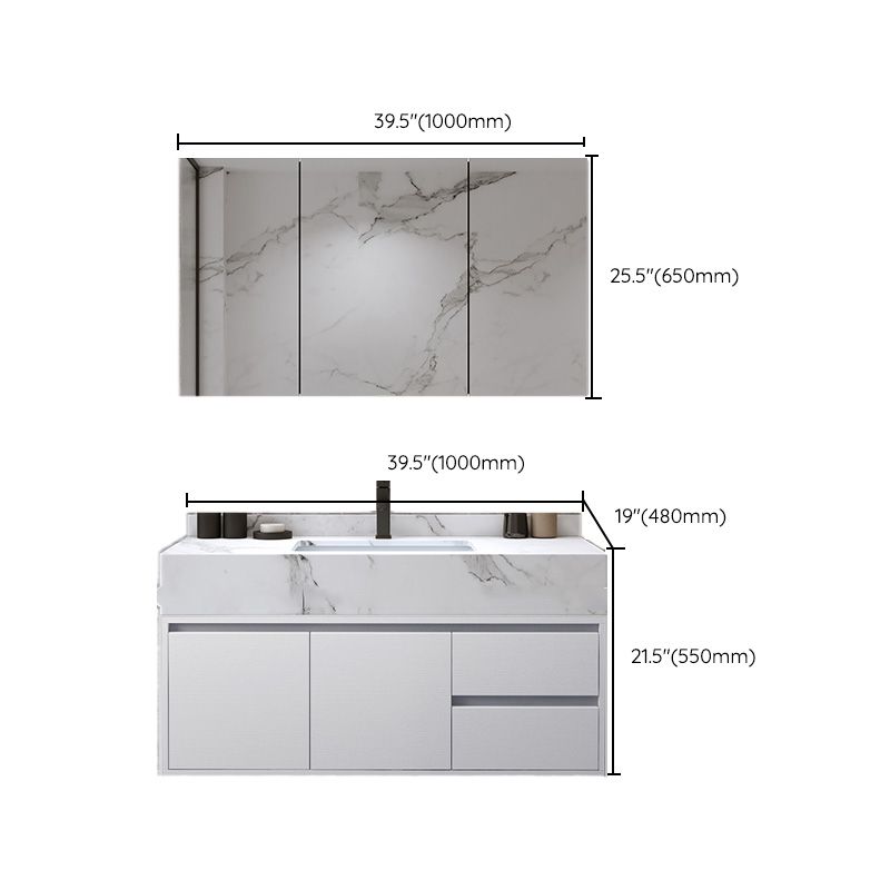 Wall Mount Wood Sink Vanity Modern Bathroom Sink Vanity with Mirror Clearhalo 'Bathroom Remodel & Bathroom Fixtures' 'Bathroom Vanities' 'bathroom_vanities' 'Home Improvement' 'home_improvement' 'home_improvement_bathroom_vanities' 1200x1200_383c9e4c-a963-4e5b-8cbe-8db0fbef5934