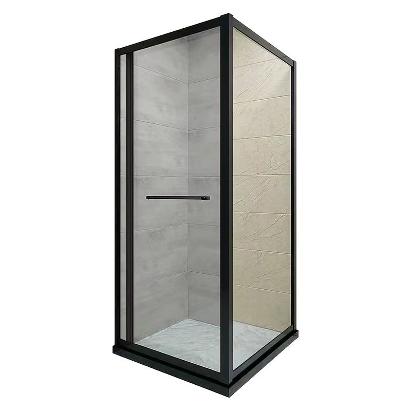 Square Black Shower Shower Enclosure Single Sliding Shower Enclosure Clearhalo 'Bathroom Remodel & Bathroom Fixtures' 'Home Improvement' 'home_improvement' 'home_improvement_shower_stalls_enclosures' 'Shower Stalls & Enclosures' 'shower_stalls_enclosures' 'Showers & Bathtubs' 1200x1200_384fbb73-52f6-469d-baa6-664e358e2b97