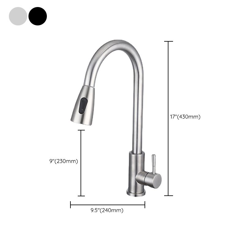 Pull Down Spout Kitchen Faucet One Handle Kitchen Sink Faucet with Pull Down Sprayer Clearhalo 'Home Improvement' 'home_improvement' 'home_improvement_kitchen_faucets' 'Kitchen Faucets' 'Kitchen Remodel & Kitchen Fixtures' 'Kitchen Sinks & Faucet Components' 'kitchen_faucets' 1200x1200_3874b78c-d016-49cd-837c-9c87dda53428