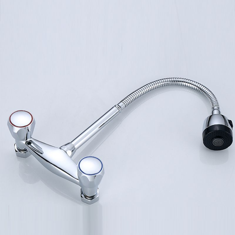 Modern Bridge Faucet Brass Knob Handle Swivel Spout Wall Mounted Pot Filler Faucet Clearhalo 'Home Improvement' 'home_improvement' 'home_improvement_kitchen_faucets' 'Kitchen Faucets' 'Kitchen Remodel & Kitchen Fixtures' 'Kitchen Sinks & Faucet Components' 'kitchen_faucets' 1200x1200_387c000a-90ac-45f3-852c-0e442b538950