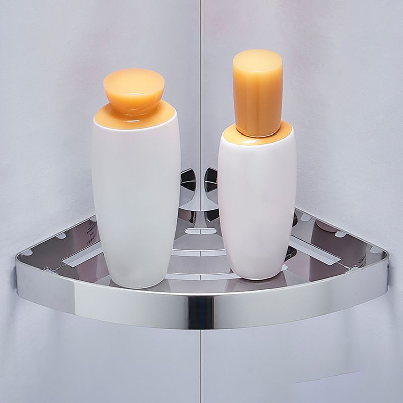 Silver/Black Bathroom Set Modern 1/2/3 - Piece Anti-rust Bath Shelf Clearhalo 'Bathroom Hardware Sets' 'Bathroom Hardware' 'Bathroom Remodel & Bathroom Fixtures' 'bathroom_hardware_sets' 'Home Improvement' 'home_improvement' 'home_improvement_bathroom_hardware_sets' 1200x1200_387f2170-fddd-4739-b0cc-84819e6b3c2a