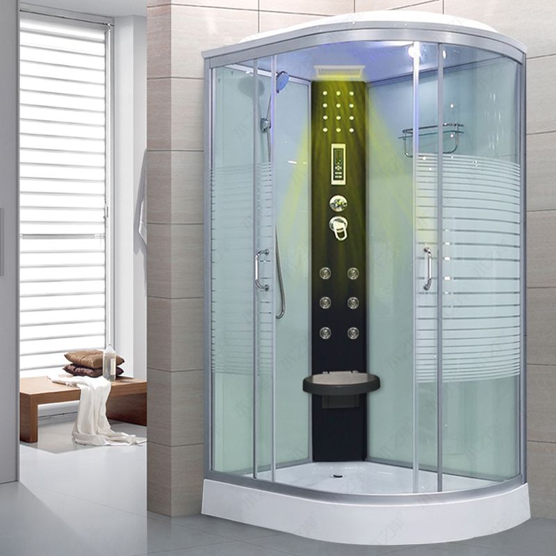 Tempered Glass Left Shower Stall Double Sliding Shower Stall Clearhalo 'Bathroom Remodel & Bathroom Fixtures' 'Home Improvement' 'home_improvement' 'home_improvement_shower_stalls_enclosures' 'Shower Stalls & Enclosures' 'shower_stalls_enclosures' 'Showers & Bathtubs' 1200x1200_388a5eea-09a0-4a2d-86b8-3fd4b94b19a5