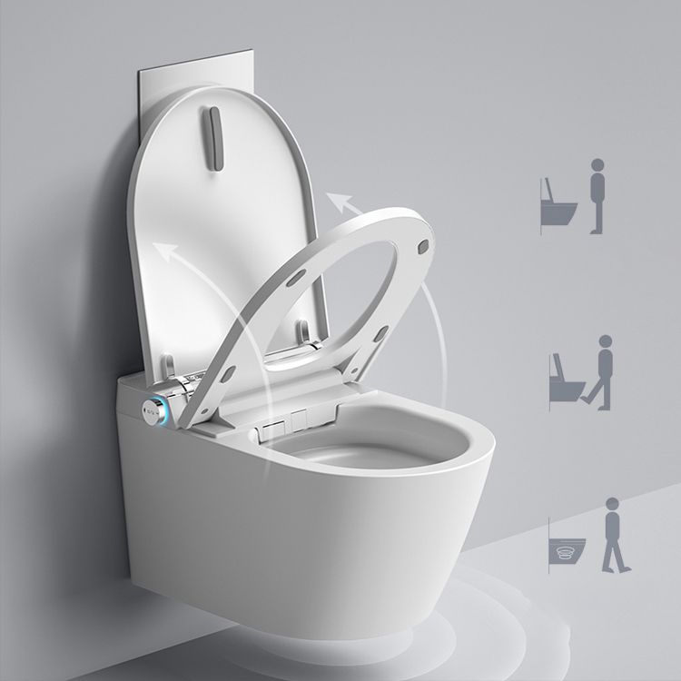 White Wall Hung Toilet Set with Heated Seat and Remote Control Included Clearhalo 'Bathroom Remodel & Bathroom Fixtures' 'Bidets' 'Home Improvement' 'home_improvement' 'home_improvement_bidets' 'Toilets & Bidets' 1200x1200_389232ff-5c48-4119-956e-5288ee3aea2a