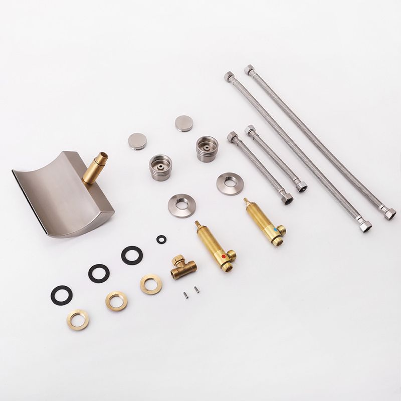 2-Handle Brushed Nickel Widespread Faucet 3-Hole Widespread Bathroom Sink Faucet in Chrome Clearhalo 'Bathroom Remodel & Bathroom Fixtures' 'Bathroom Sink Faucets' 'Bathroom Sinks & Faucet Components' 'bathroom_sink_faucets' 'Home Improvement' 'home_improvement' 'home_improvement_bathroom_sink_faucets' 1200x1200_38941777-dc23-4c4f-99e3-3673791b5032