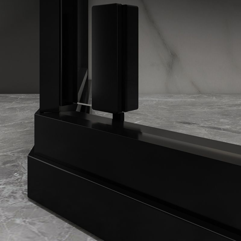 Shower Stall Black Semi-Frameless Black Corner Neo-Angle Shower Stall Clearhalo 'Bathroom Remodel & Bathroom Fixtures' 'Home Improvement' 'home_improvement' 'home_improvement_shower_stalls_enclosures' 'Shower Stalls & Enclosures' 'shower_stalls_enclosures' 'Showers & Bathtubs' 1200x1200_38977f08-6cba-4fd8-911a-98549fc04cd9