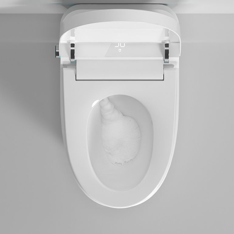 Elongated Smart Bidet White Ceramic One-Piece Smart Toilet Bidet Clearhalo 'Bathroom Remodel & Bathroom Fixtures' 'Bidets' 'Home Improvement' 'home_improvement' 'home_improvement_bidets' 'Toilets & Bidets' 1200x1200_389aaedc-267b-407c-aff8-d715f4f6e56f